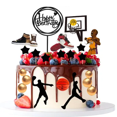 Basketball-Tortendeko-Set, 24-teilig, Cupcake-Topper, Partyzubehör
