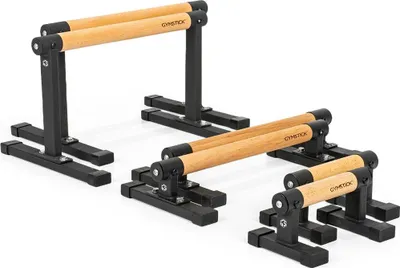 Produktbild von Gymstick Premium Parallettes Liegestützgriffe Holz Schwarz S