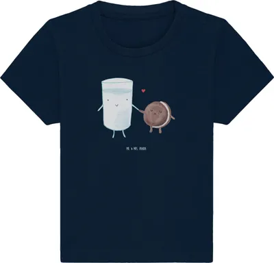Produktbild von Mr. & Mrs. Panda  T-Shirt Milch Keks 24. - 36. Monat - French Navy - Geschenk, Baby Shirt, Kaffee, Cookie, Kekse, Milk, Top, Lustige Sprüche, Babyshirt, Kleinkind