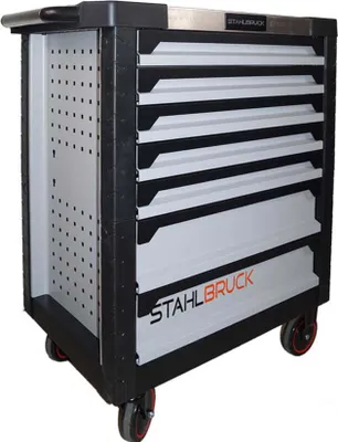 Produktbild von Werkstattwagen Stahlbruck WW 27 unbefüllt, 7 Schubladen, Silber-Schwarz, max. Belastung 350 kg