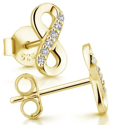 Produktbild von MATERIA by Matthias Wagner Unendlichkeit Ohrringe Gold mit Zirkonia SO-410-Gold