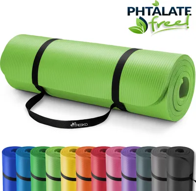 Produktbild von TRESKO Yoga Mat Fitness Mat Gymnastic Mat Pilates 190x100x1,5cm Light Green