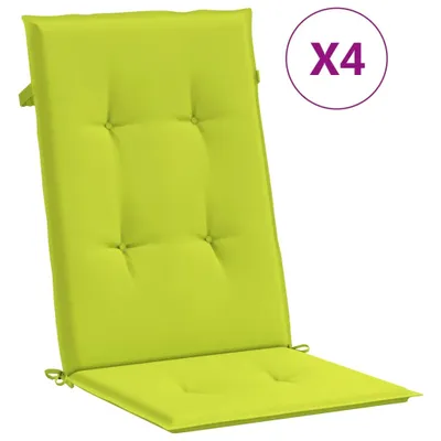 Image de Coussins de chaise de jardin à dossier haut lot de 4 vert vif