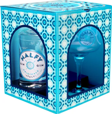Produktbild von Malfy Gin Originale, italienischer Gin, Geschenpackung mit Glas, Alkohol, 41%, 700 ml, 75850500