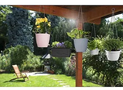 Produktbild von PLASTKON Ariella Hängeblumentopf anthrazit