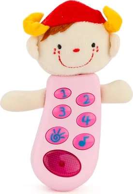 Immagine prodotto di Questa è una buona idea. Bambino bambino apprendimento precoce bambola peluche telefono musica giocattolo con luce LED (rosa)