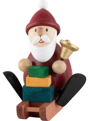 Imagen del producto de Papá Noel en trineo con campana y regalos (9,5 cm) de Ullrich Kunsthandwerk