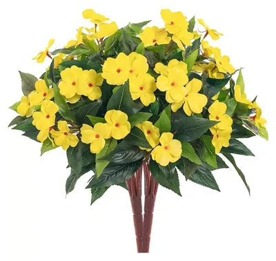Produktbild von Künstliche Fleißige Lieschen für den Außenbereich, UV-beständiger Kunstseidenblumenstrauß für Frühling und Sommer, Garten, Terrasse, Veranda, Balkon, Fensterbank, Pflanzgefäß, Heimdekoration