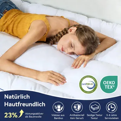 Produktbild von Niceluck-NicePlus Topper, 180x200x10cm, 5-Zonen Gel-Schaum - Für erholsamen Schlaf, 360° Mesh für alle Matratzen, H2/H3