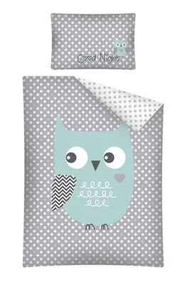 Produktbild von Bettwäsche Eule türkis 100/135, 40/60