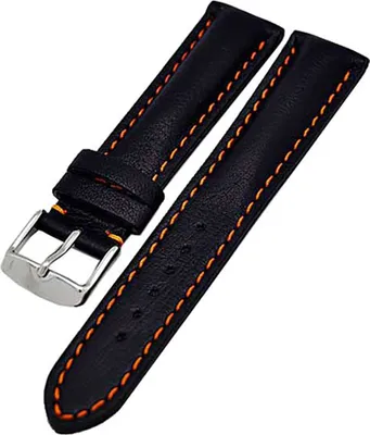Produktbild von Uhrenarmband Glattleder sportlich gepolstert 20mm schwarz