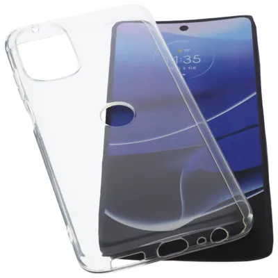 Produktbild von foto-kontor Hülle kompatibel mit Motorola Moto G 5G 2022 Schutzhülle Tasche Gummi TPU Schutz Handytasche transparent