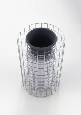 Produktbild von Blumensäule Höhe 62 cm rund, Durchmesser 37 cm, MW 5 x 5 cm, feuerverzinkt inkl. Topf