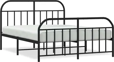 Obrázek produktu pro vidaXL Kovová postel bez matrace s podnožkou černá 180x200 cm