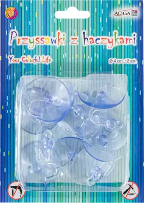 Image de Ventouses à crochets pivotants, 4 cm, lot de 12. PH-9624