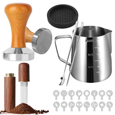 Kaffeestamperset 51 mm, 22-teilig, Barista-Zubehör