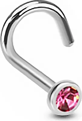 Produktbild von Nasenpiercing Stecker Nasenstecker Stift Nasen Piercing gebogen Zirkonia Kristall