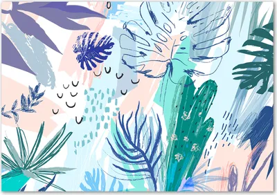Produktbild von Tulup® Glas-Bild - 100 x 70 - Wandbild aus Glas - Wandkunst - Wandbild hinter gehärtetem Sicherheitsglas - Blumen & Pflanzen - Tropische Blätter - Mehrfarbig