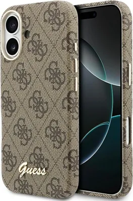 Obrázok produktu pre Guess - 4G Script MagSafe puzdro pre iPhone 17 - hnedé