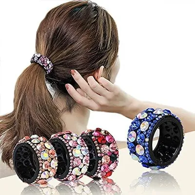 Produktbild von Violette Haarklammer mit Strass für den Pferdeschwanz, Haarspange und Haarclip