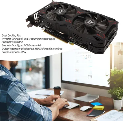 Immagine prodotto di Scheda grafica RX 5500 XT, 8GB GDDR6 128-bit, scheda video per gaming, interfaccia PCI Express 4.0x8, HDMI, DisplayPort (x3), alimentazione a 8 pin, schede video per PC da gaming