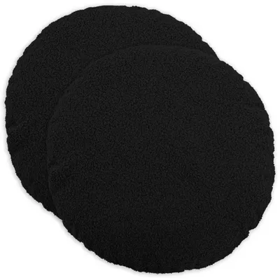 Image de vidaXL, housses de coussin 2 pièces, modèle HEERLEN, couleur noire, diamètre 60 cm, texture bouclé