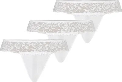 Obrázok produktu pre Teyli 3-pack: Dámske tangá s kvetinovou čipkou Comfo Female 318-3 white S