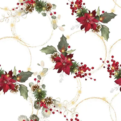 Image de Tissu de Noël hydrofuge 150 cm - Tissu de décoration / Nappe / Chemin de table Anneaux d'étoiles - Facile d'entretien, de haute qualité, Noël