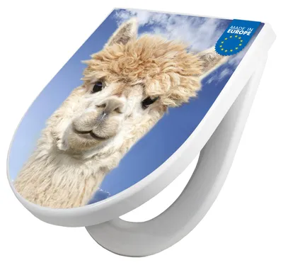 Produktbild von WC Sitz mit Absenkautomatik D Form Motiv Lama [TDW3 10017]
