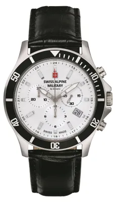 Produktbild von Swiss Alpine Military Herren Uhr Chronograph Analog Quarz 7022.9532SAM Leder