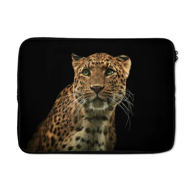 Produktbild von MuchoWow® Laptop Hülle 13 Zoll Panther - Schwarz - Grün Laptoptasche - Laptophülle - Sleeve - Rundumschutz