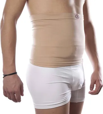 Image de Bandage de stomie Comfizz double couche, hauteur env. 25 cm, support niveau 2, beige, taille XL/2XL