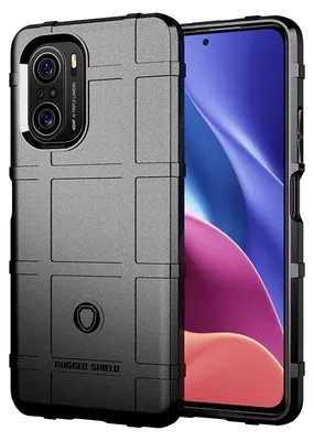 A black phone case is shown diagonally, with the phone screen visible on the right side.