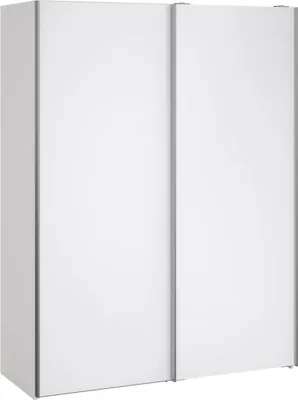 Produktbild von Kleiderschrank 2 Türen Elvire, Schlafzimmermöbel, Schrank, Garderobe, 150x61 h200 cm, Glänzendes Weiß