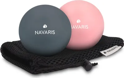 Produktbild von Navaris Massageball 2er Set Faszien Massage - Selbstmassage Faszienball Lacrosse Ball Trigger Point - Fuß Roller Triggerpunkte - 2 Härtegrade