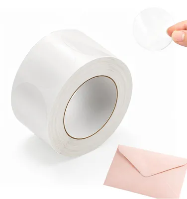 Obrázek produktu pro Kulaté samolepicí štítky – průhledné, 500 kusů