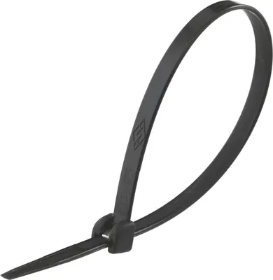 Produktbild von Kabelbinder universell einsetzbar mit Metallzunge VPE 100 Stück Maße L/B/H 100,0mm x 3,0mm, Farbe schwarz - 1 Stück