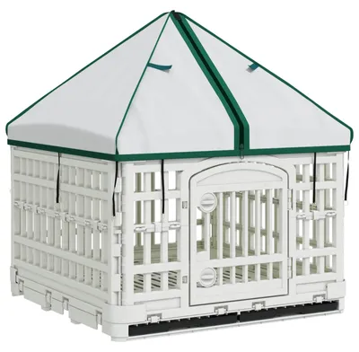 Imagen del producto de Ejercicio de perro de 4 paneles con techo 122 x 106,5 x 82 cm