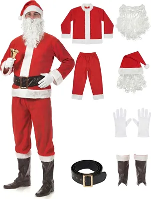 Produktbild von Weihnachtsmann-Kostüm für Erwachsene mit Mütze M / L