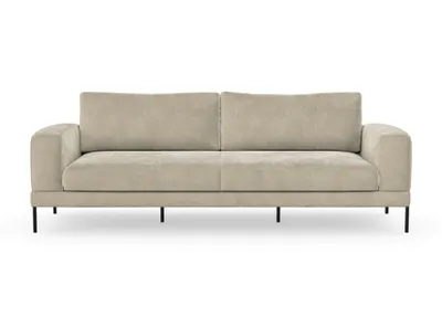 Produktbild von Karin 3-Sitzer-Sofa, Massivholzkonstruktion, skandinavischer Stil, Hohe Beine aus Metal, Chenille-Stoff Boston Toffee