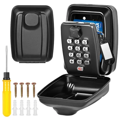 Zdjęcie produktu dla Skrytka na klucze Yokuni z kodem dostępu, wodoodporna, czarna
