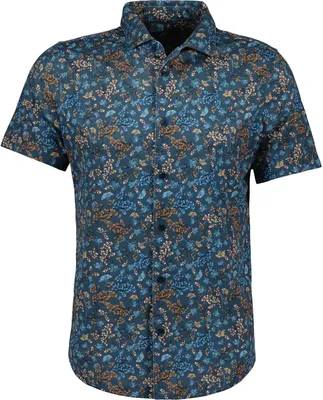 Ragman Shirt Button through print in blau