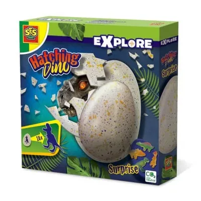 Produktbild von SES Creative 25063 Creative Schlüpfender Dino Überraschung Dinosaurier Schlüpf-Ei - Entdeckungsspielzeug für Kinder - Wissenschafts- und Lernspielzeug, Egg, Biologie, 4 Jahr(e), Mehrfarbig