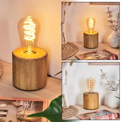 Produktbild von Bibbiena Tischlampe aus Holz in Naturfarben/Schwarz