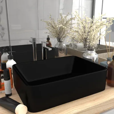 Produktbild von ZMH Luxus-Waschbecken Matt Schwarz 41x30x12 cm Keramik