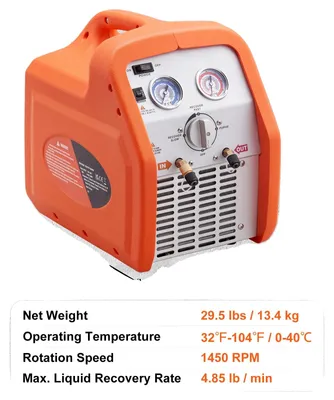 Produktbild von Kältemittel-Rückgewinnungsmaschine, hohe Effizienz, Sicherheitsmerkmale, 3 4 PS Orange