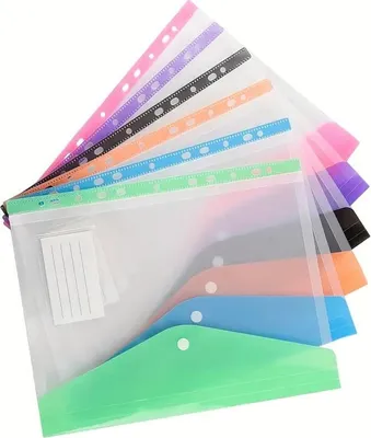 Image de INF Pochettes de Classeur A4 - Couleurs Assorties, Lot de 6