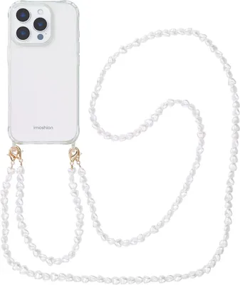 Zdjęcie produktu dla imoshion Backcover ze sznurkiem + opaska na ramię dla Apple iPhone 16 Pro Max - Pearls Hearts