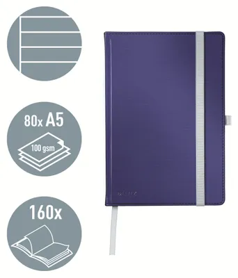 Zdjęcie produktu dla Leitz 44851069, Monochromatyczny, Niebieski, A5, 80 ark., 100 g/m², Papier w linię
