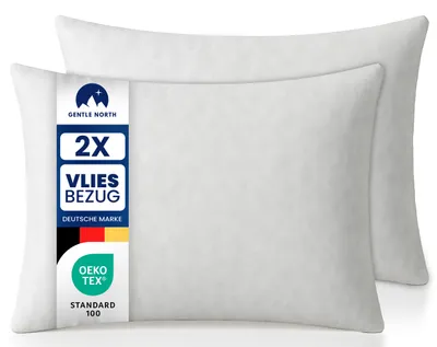 Produktbild von Gentle North Kopfkissen 2er Set 40x60 cm für Bett und Sofa Dekokissen Sofakissen Füllkissen Polyester Waschbar bis 40° Weiß Zierkissen